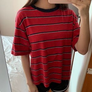 BRANDY MELVILLE JOHN GALT RED STRIPED T SHIRT